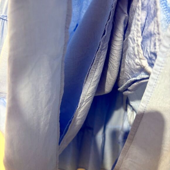 J. Marie Womens Blue Floral Embroidered Tiered Fit & Flare Dress Size Medium - Picture 6 of 9